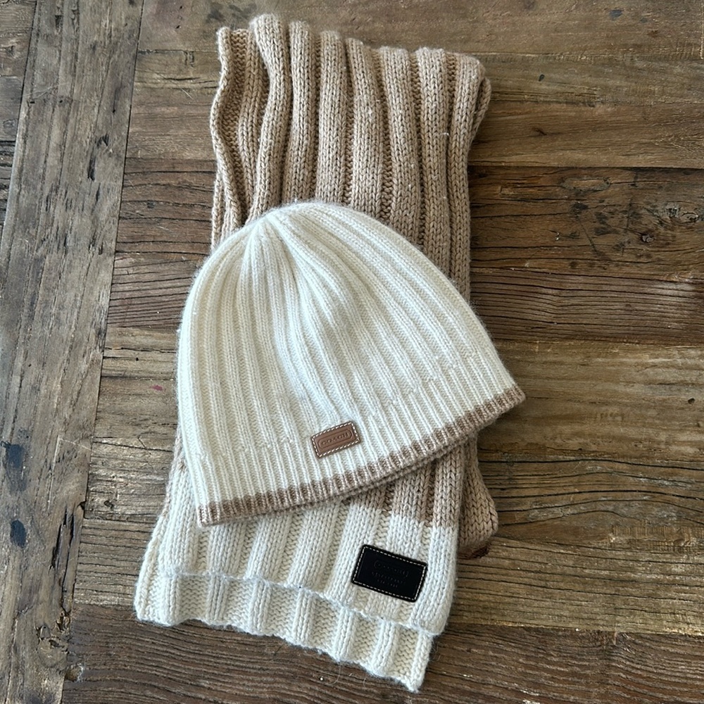 Coach beanie hat & scarf